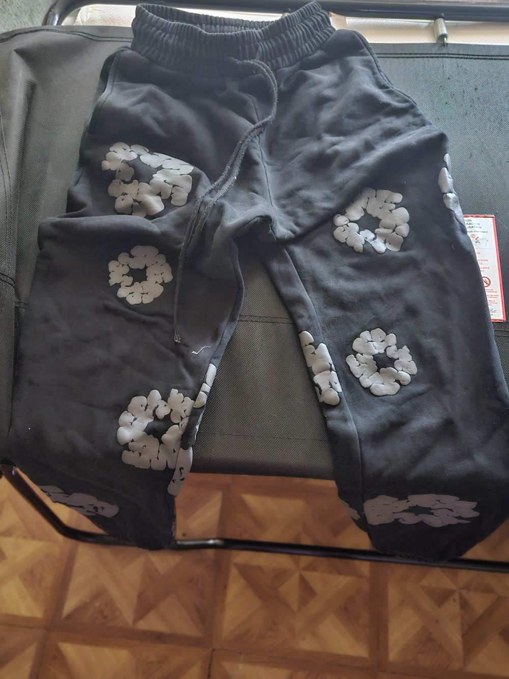 Black Floral Print Jogger Sweatpants